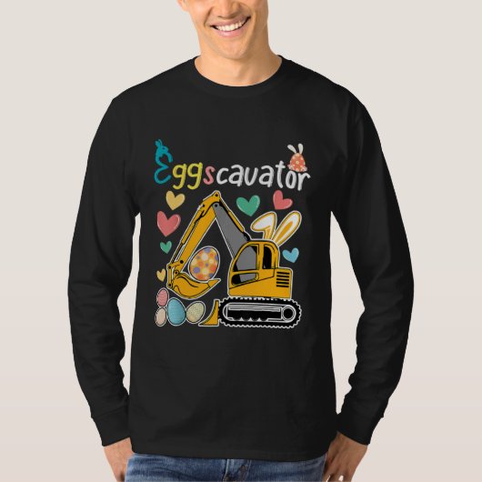 Construction Excavator Easter Day Egg Hunt for Boy T-shirt (Voorkant)