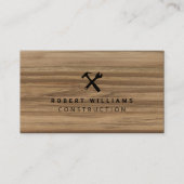 Construction Handyman Tools QR Code Wood Visitekaartje (Voorkant)