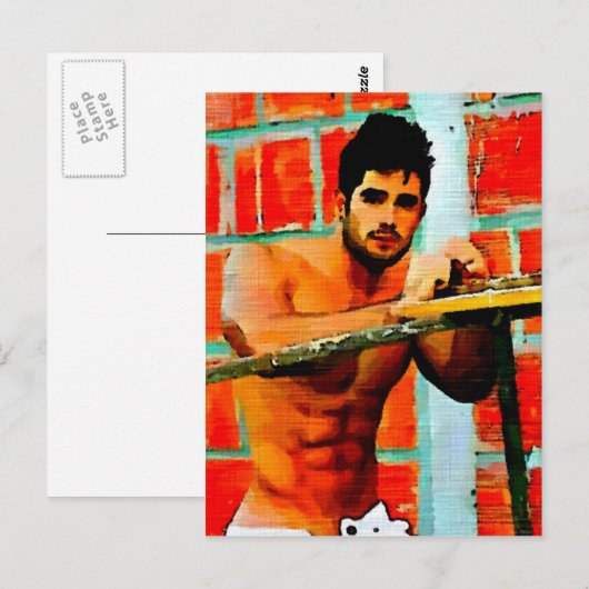 Construction Hunk Briefkaart (Voorkant / Achterkant)