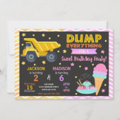 Construction & Ice Cream Joint Birthday Invitation (Devant)