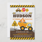 Construction Invitation Anniversaire Boy Camion-Ca (Devant)