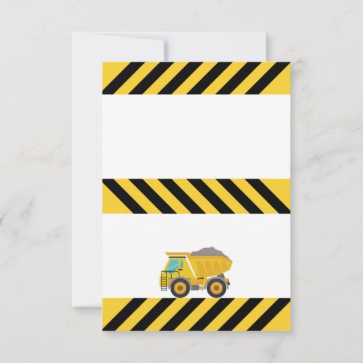 Construction Jaune 4E Invitation anniversaire (Dos)