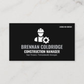 Construction Manager Minimalist Black & White Pro Visitekaartje (Voorkant)