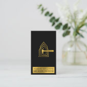 Construction Moderne Or Noir Carte de Visite Luxe (Debout devant)