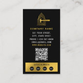 Construction Moderne Or Noir Carte de Visite Luxe (Dos)