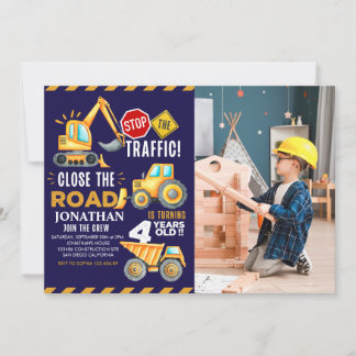 Construction Party for 4th Birthday Boy Kaart