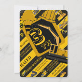 Construction party signs bundle, Editable truck  Kaart (Voorkant)