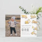 Construction Photo 1er Anniversaire Invitation (Debout devant)