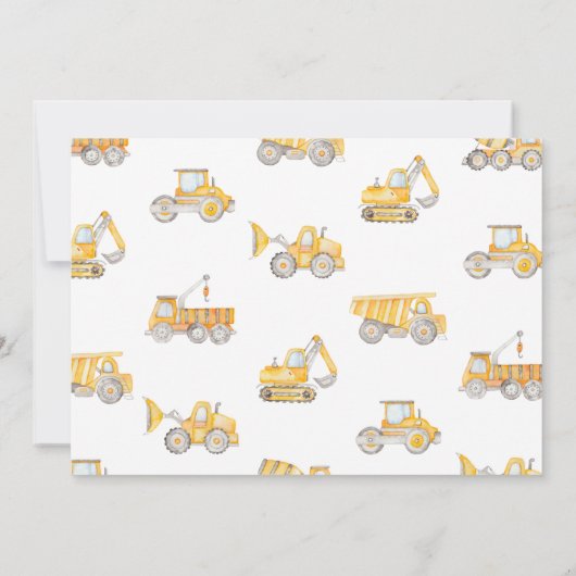 Construction Photo 1er Anniversaire Invitation (Dos)