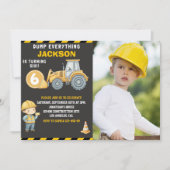 Construction Photo Birthday Invitation Turning 6 (Devant)