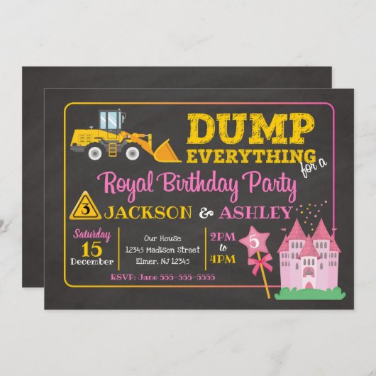 Construction & Princesse Invitation conjointe Anni (Devant / Derrière)