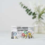 Construction Repair Contractor Tools Electrician Visitekaartje (Staand voorkant)