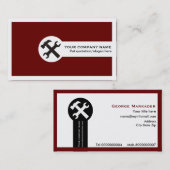 Construction rouge carte de visite (Devant / Derrière)