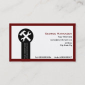 Construction rouge carte de visite (Dos)