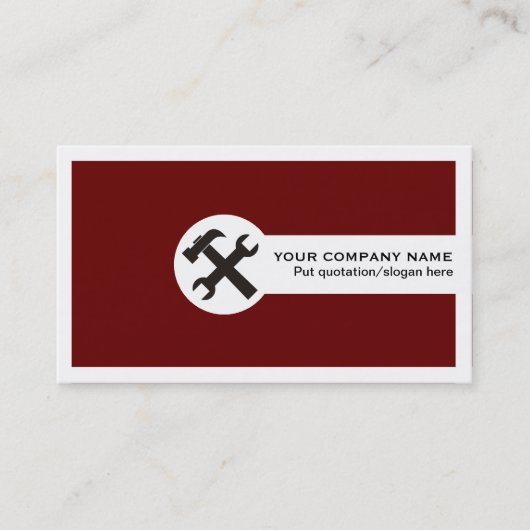 Construction rouge carte de visite (Devant)