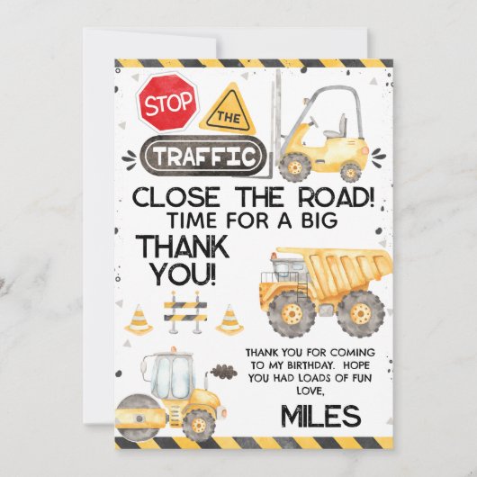 Construction rustique Carte de remerciements d'ann (Devant)