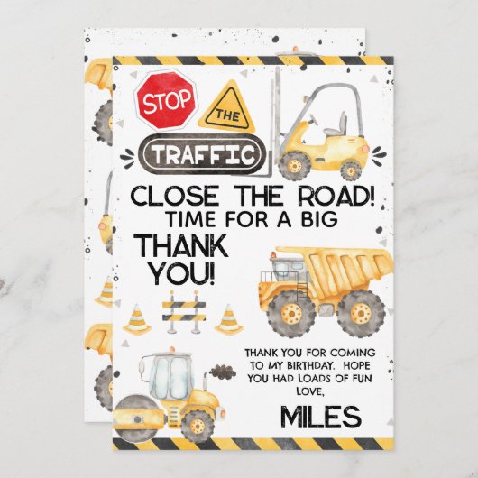 Construction rustique Carte de remerciements d'ann (Devant / Derrière)