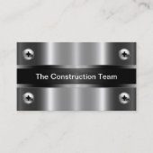 Construction Silver Metallic Tone Look Visitekaartje (Voorkant)
