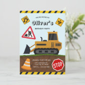 Construction Site Birthday Party Kaart (Staand voorkant)