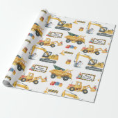 Construction Theme Christmas Wrapping Paper Cadeaupapier (Uitgerold)