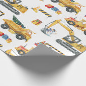 Construction Theme Christmas Wrapping Paper Cadeaupapier (Hoek)
