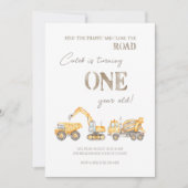 Construction Thème Premier anniversaire Invitation (Devant)