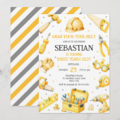Construction Tools Birthday Invitation (Devant / Derrière)
