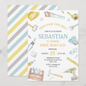 Construction Tools Birthday Invitation (Devant / Derrière)