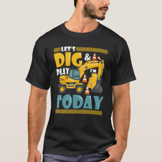Construction Truck 4th Birthday Boy 4 Years Old Di T-shirt