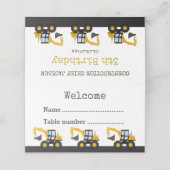 Construction Truck Birthday | Personalized Décor (Buitenkant ongevouwen)