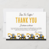 Construction Truck Birthday | Personalized Décor Bedankkaart (Voorkant)