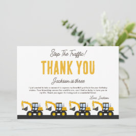 Construction Truck Birthday | Personalized Décor Bedankkaart