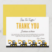 Construction Truck Birthday | Personalized Décor Bedankkaart (Voorkant / Achterkant)