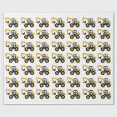 Construction Truck Birthday | Personalized Décor Cadeaupapier (Vlak)