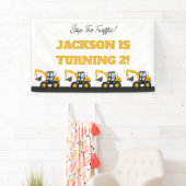 Construction Truck Birthday | Personalized Décor Spandoek (Insitu)