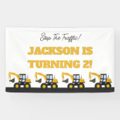 Construction Truck Birthday | Personalized Décor Spandoek (Horizontaal)