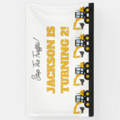Construction Truck Birthday | Personalized Décor Spandoek (Verticaal)