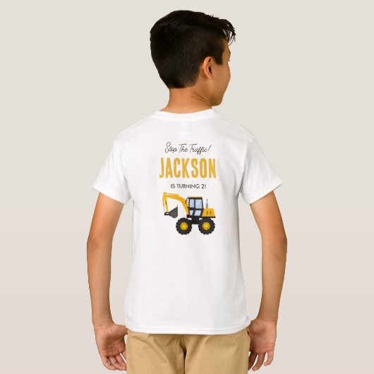 Construction Truck Birthday | Personalized Décor T-shirt (Achterkant volledig)