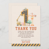 Construction Trucks Birthday Party Bedankkaart (Voorkant / Achterkant)