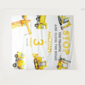 Construction Trucks Birthday Photo backdrop Wandkleed (Voorkant (horizontaal))