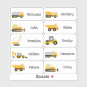 Construction Trucks party (constructiepartij) Sticker (Vel)