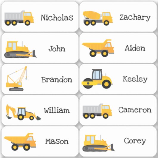 Construction Trucks party (constructiepartij) Sticker (Voorkant)