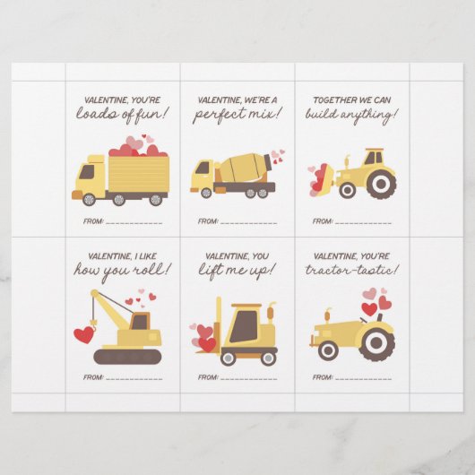 Construction Valentine Cards for Kids Briefhoofd (Voorkant)