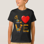 Construction Valentine Love Spelled With Trucks Ex T-shirt (Voorkant)