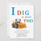 Construction Vehicle Birthday Boy Invitation (Devant)
