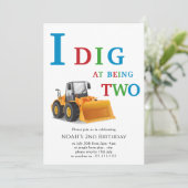 Construction Vehicle Birthday Boy Invitation (Debout devant)