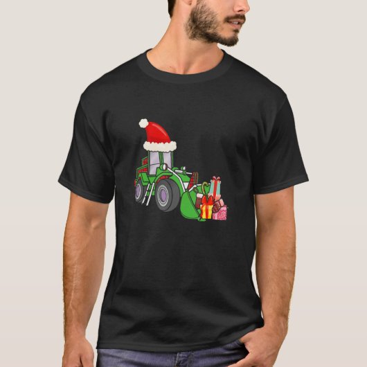 Construction Vehicle Christmas Santa Hat Girl Boy  T-shirt (Voorkant)