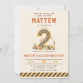 Construction Vehicles 2nd Birthday Invitation (Devant)