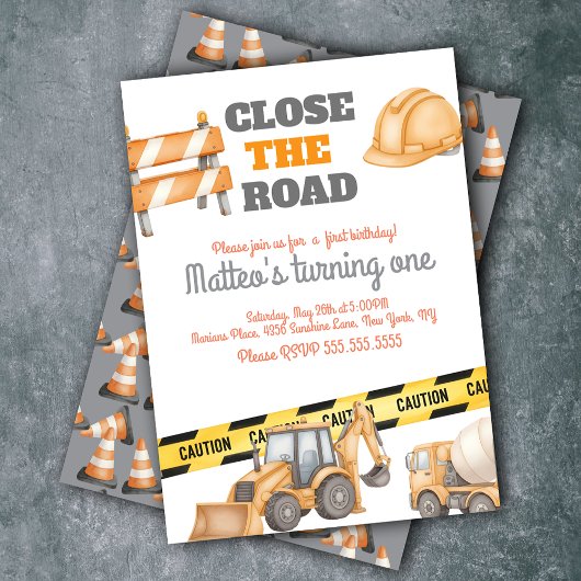 Construction Vehicles Birthday Dump Truck Kaart