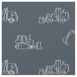 Construction Vehicles Builder Boy Truck Dark Blue Stof
